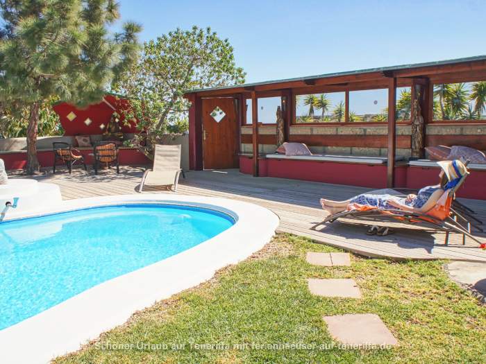 Ferienhaus mit Patio, Grill, Pool und Garten auf Finca in El Salto